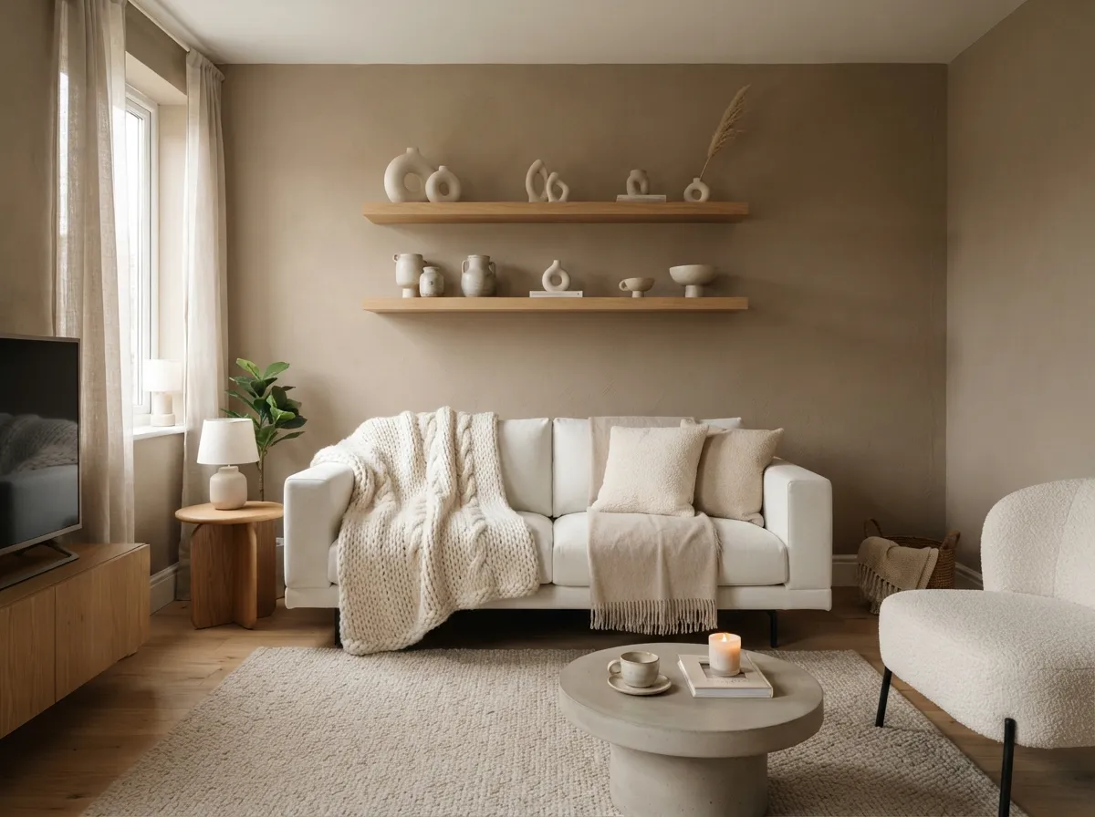 18. Warm Taupe and Soft White
