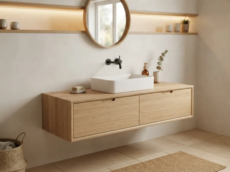 1. Minimalist Wood Vanities