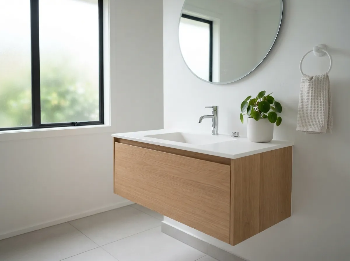 8. Use a Solid-Surface Countertop with an Integrated Sink