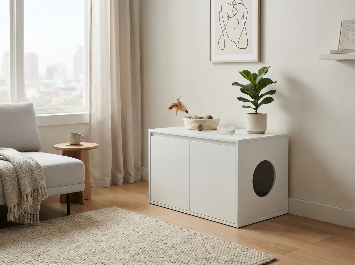22. Opt for Streamlined Litter Box Enclosures