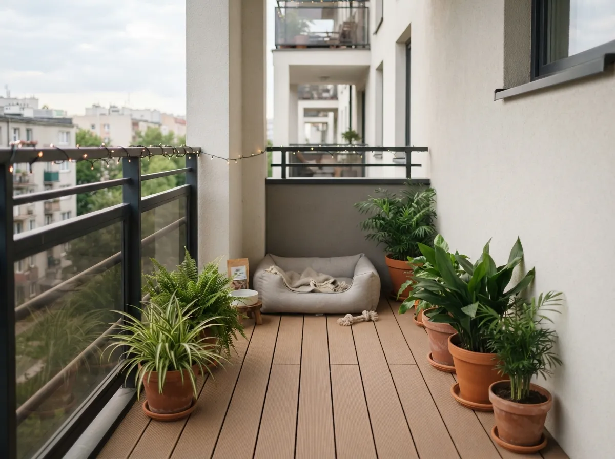 33. Create a Simple Outdoor Balcony Pet Retreat