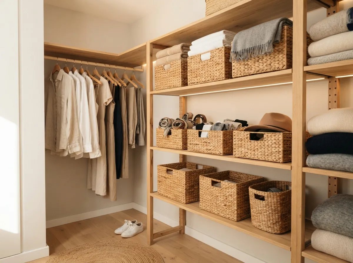 6. Organize Your Closet with Baskets