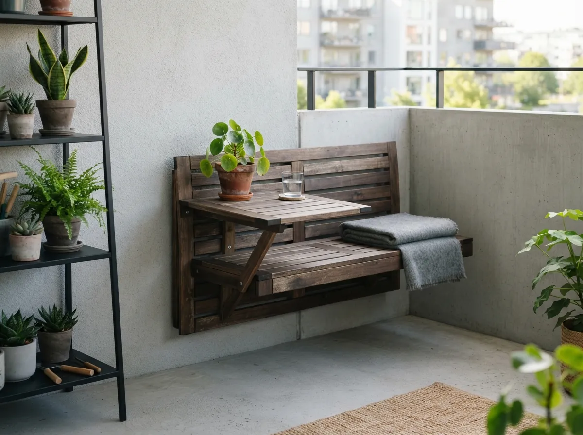 11. Balcony Benches with Integrated Fold-Out Surfaces
