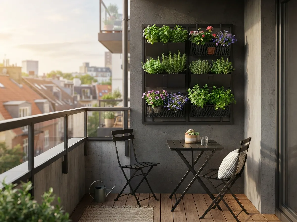 20. Vertical Garden Units with Integrated Foldable Planters