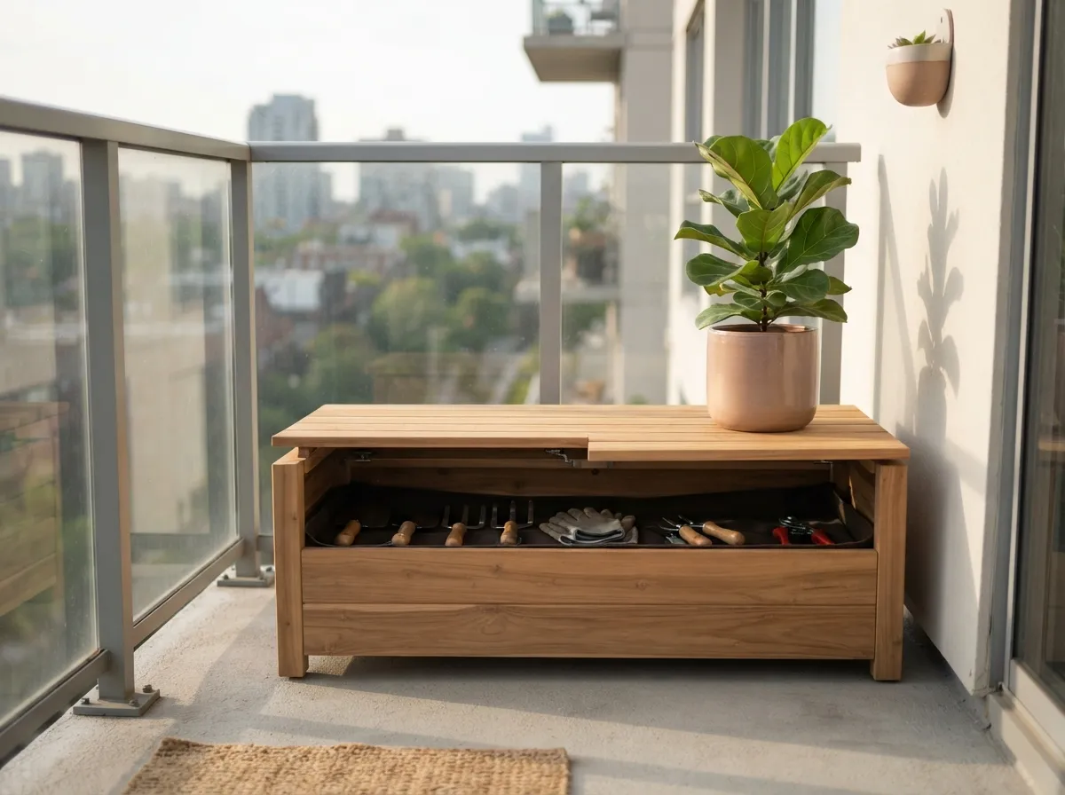 31. Keep Tools Hidden in a Sleek Bench