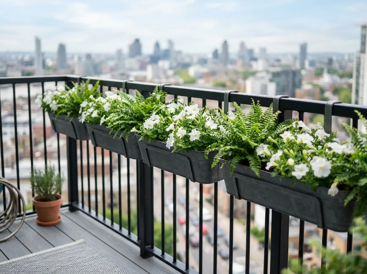 4. Install Sleek Railing Planters