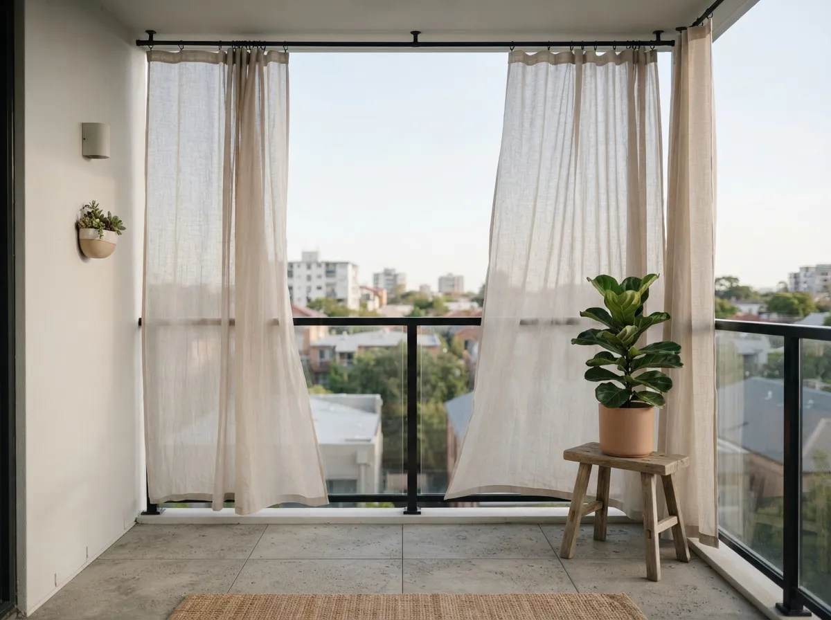 13. Simple Outdoor Curtains for Softness and Shade