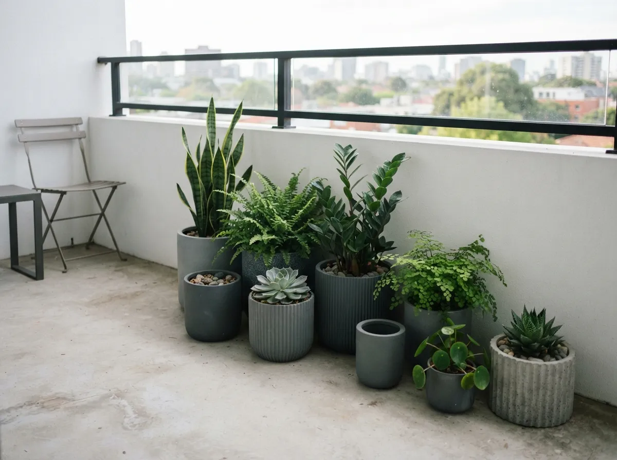 14. Monochromatic Plant Pots for Cohesive Style
