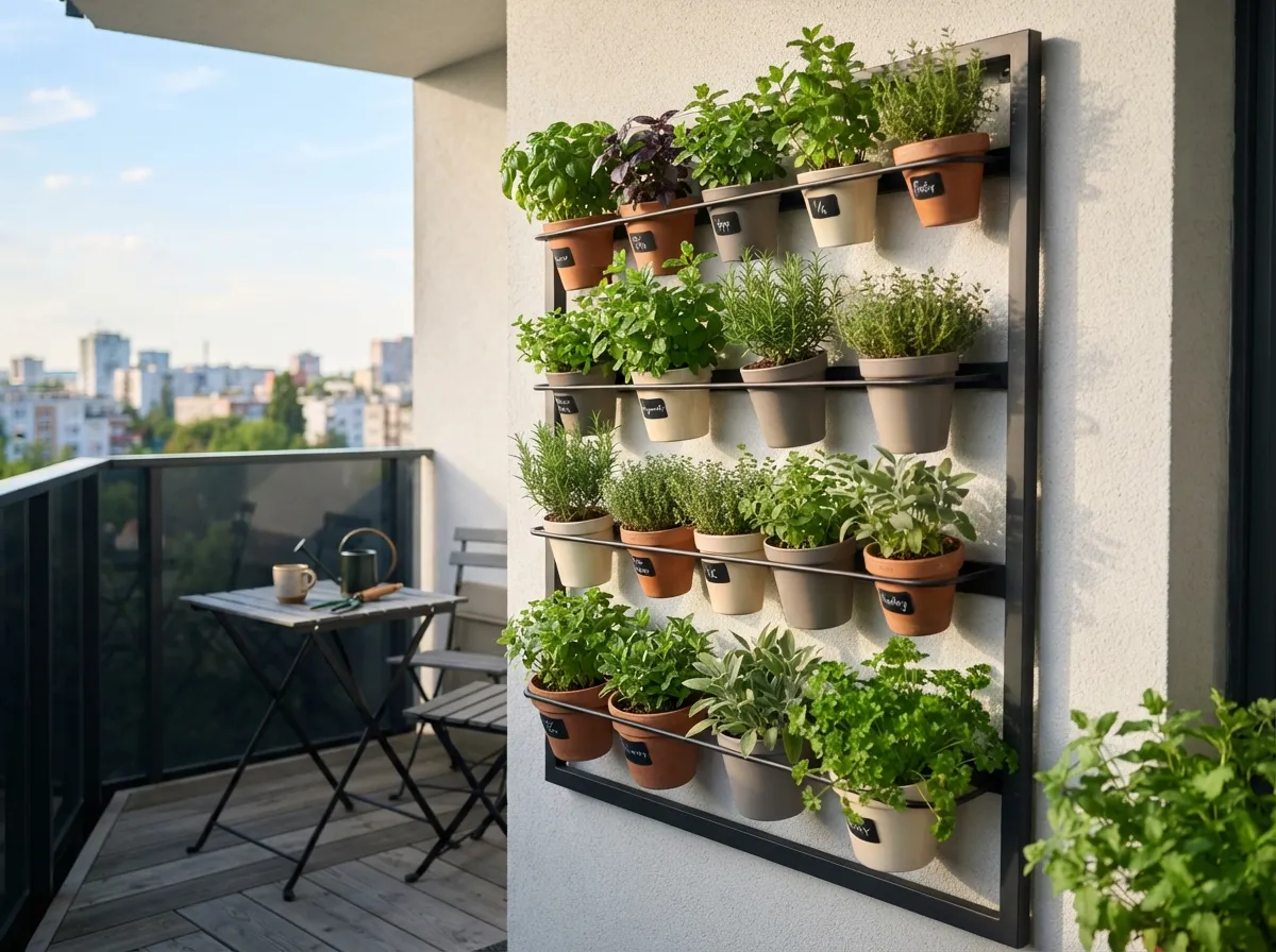 2. Vertical Herb Garden for Greenery and Flavor