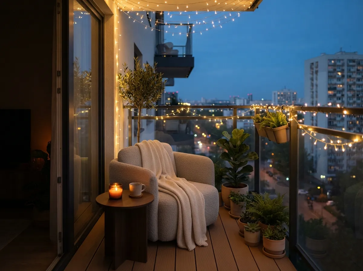 4. Soft String Lights for Evening Ambiance