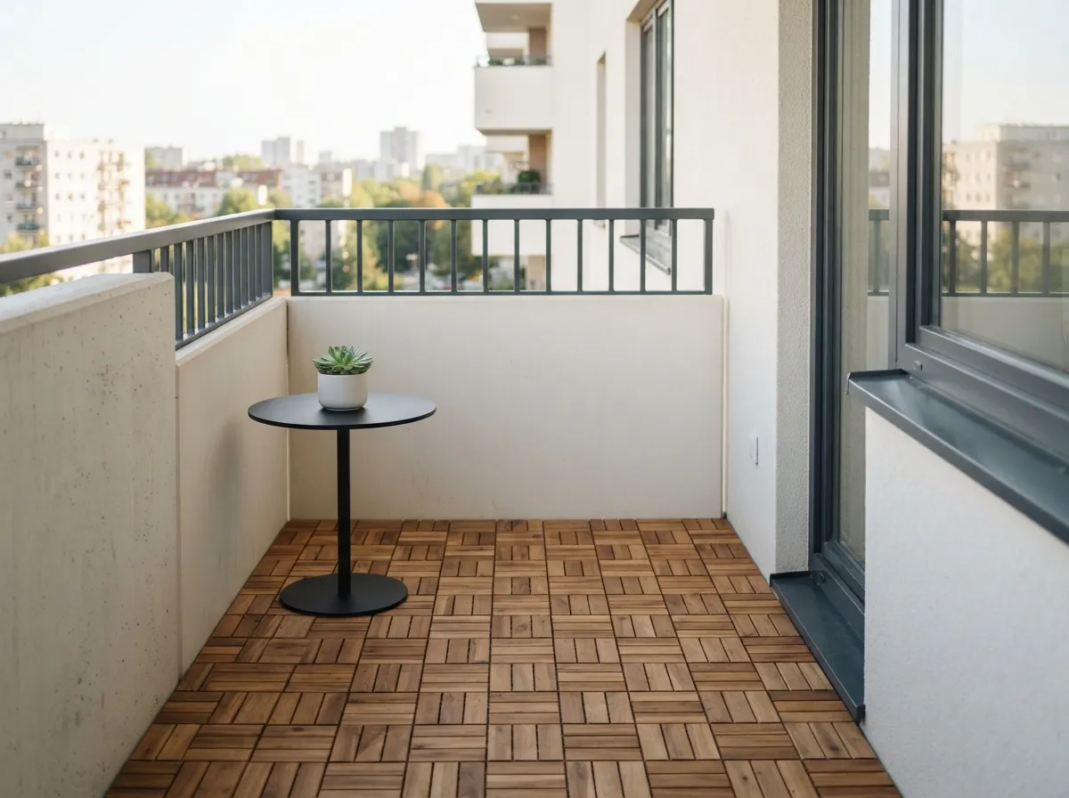 7. Sleek Wooden Deck Tiles for an Instant Floor Upgrade