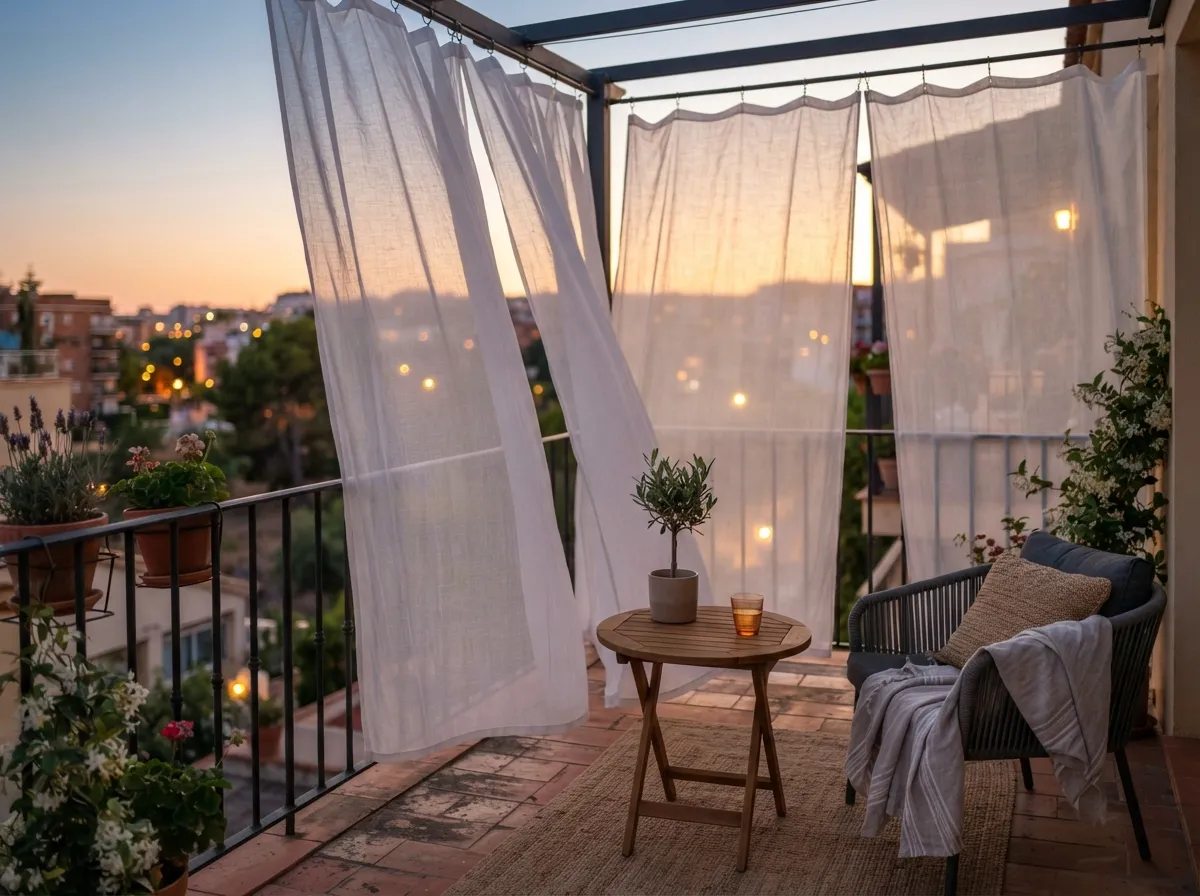 12. Install Sheer Privacy Curtains