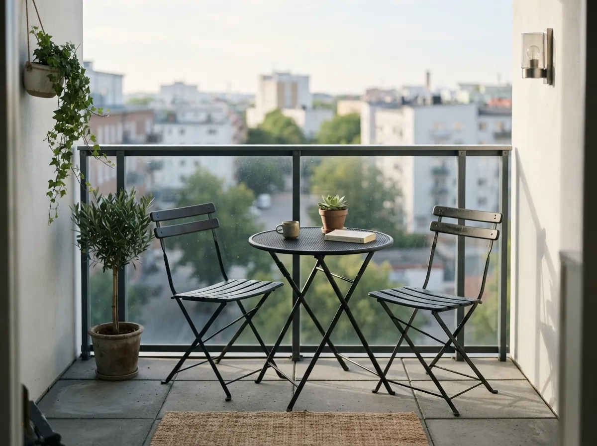 10. Place a compact metal bistro set