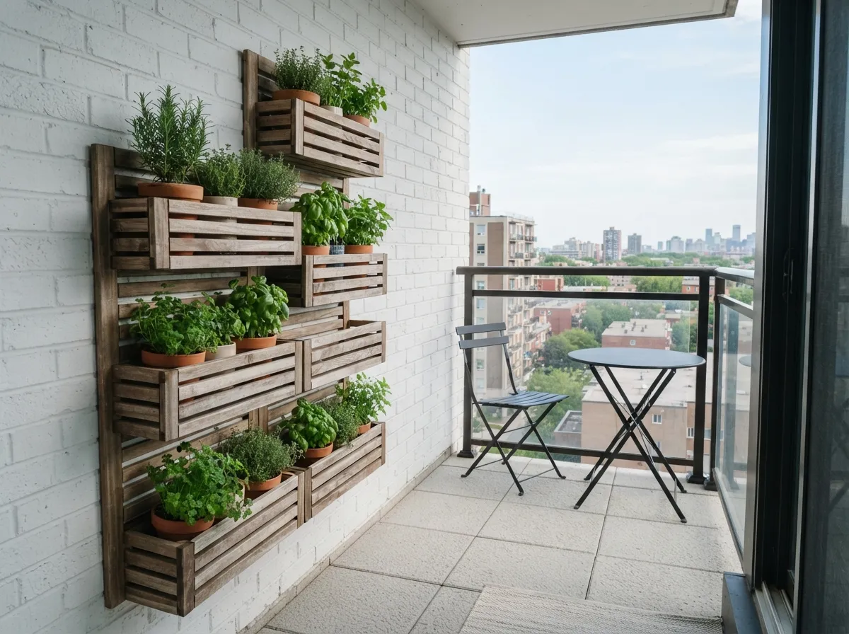 12. Mount vertical wall planters to save space