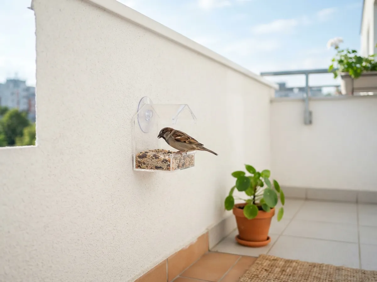 16. Add a small bird feeder for nature