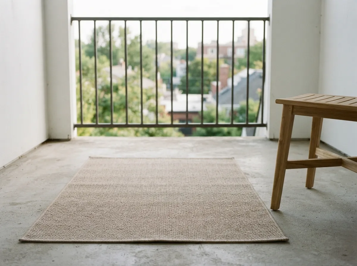 18. Introduce a simple solid color outdoor mat
