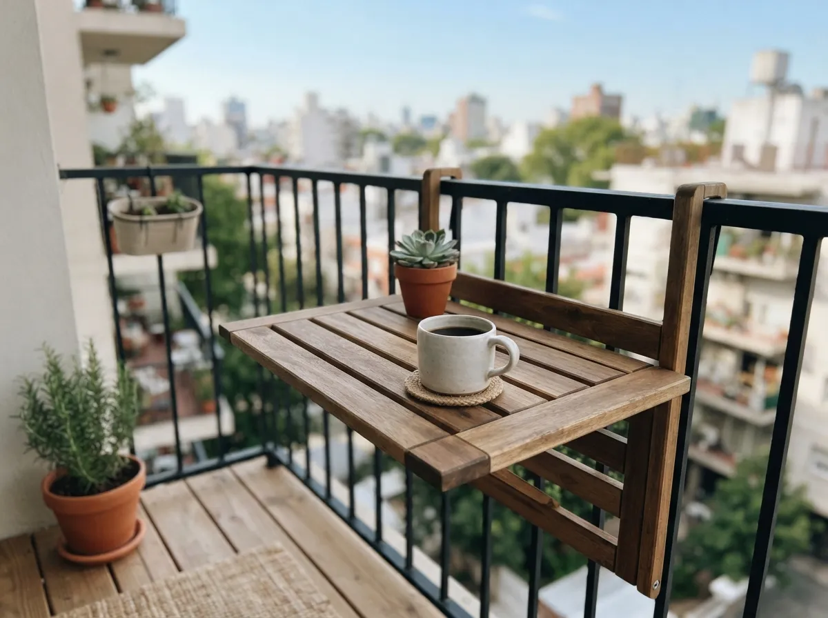 2. Add a simple wooden folding table