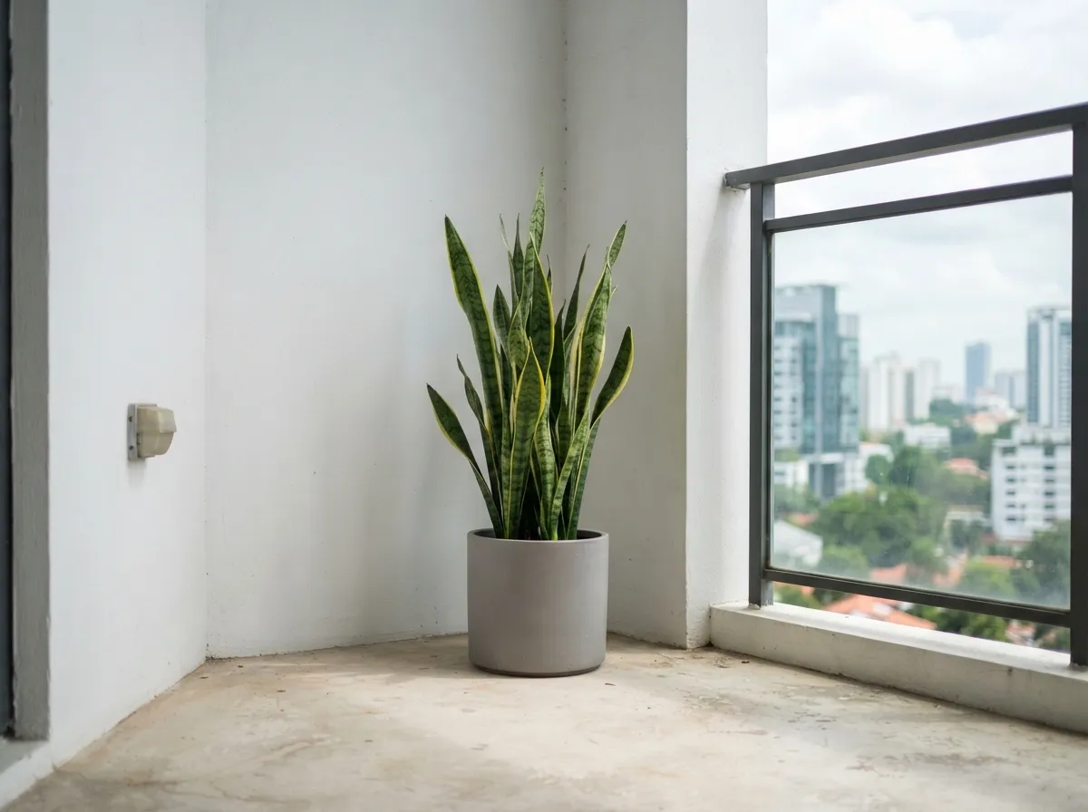 5. Style a single potted snake plant