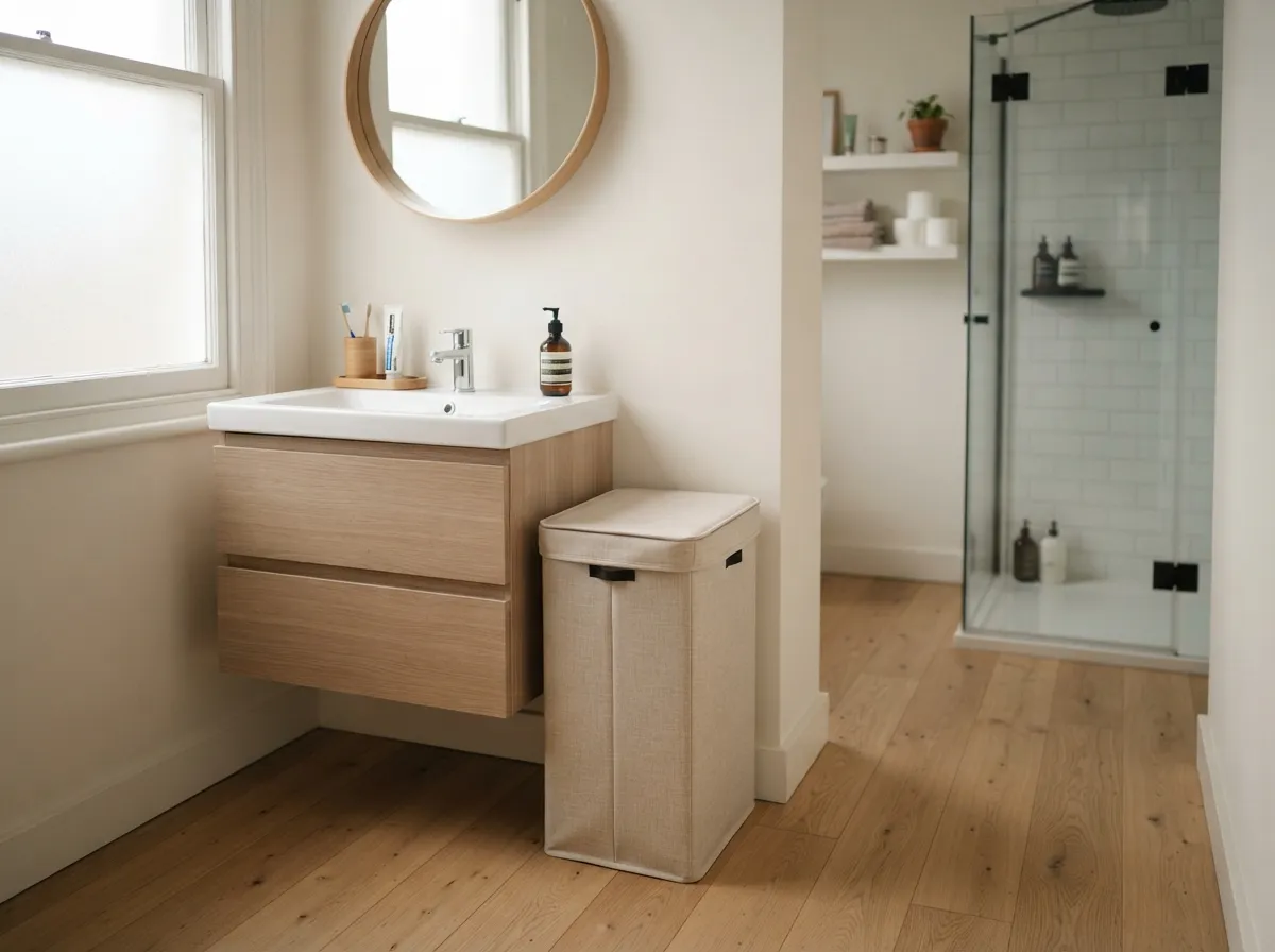 12. Use Compact, Lidded Laundry Hampers