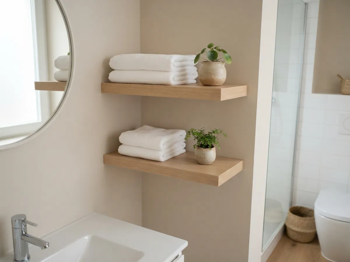 7. Install Floating Corner Shelves
