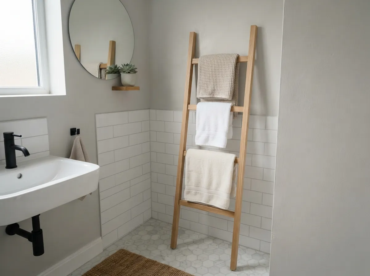 13. Minimalist Towel Ladders