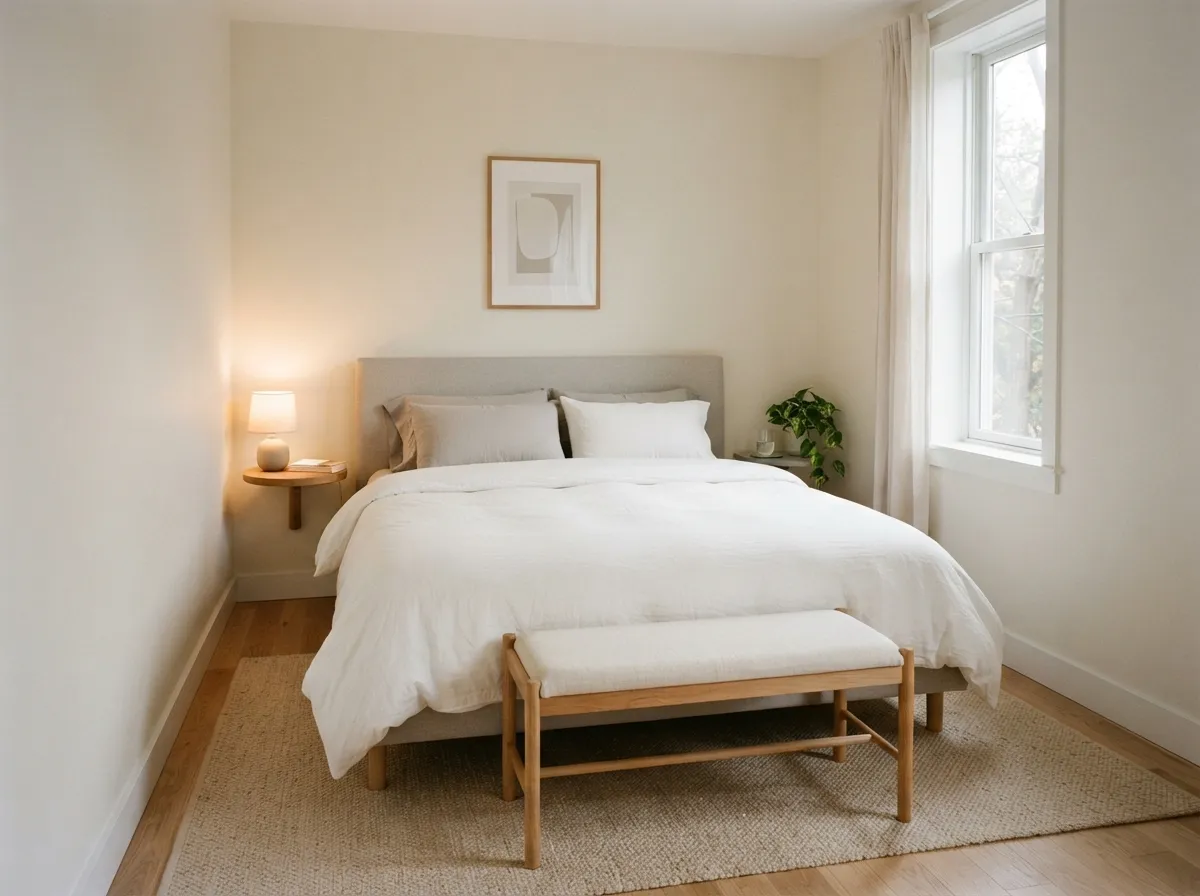 Incorporate a Small, Unobtrusive Bench at Bed's End
