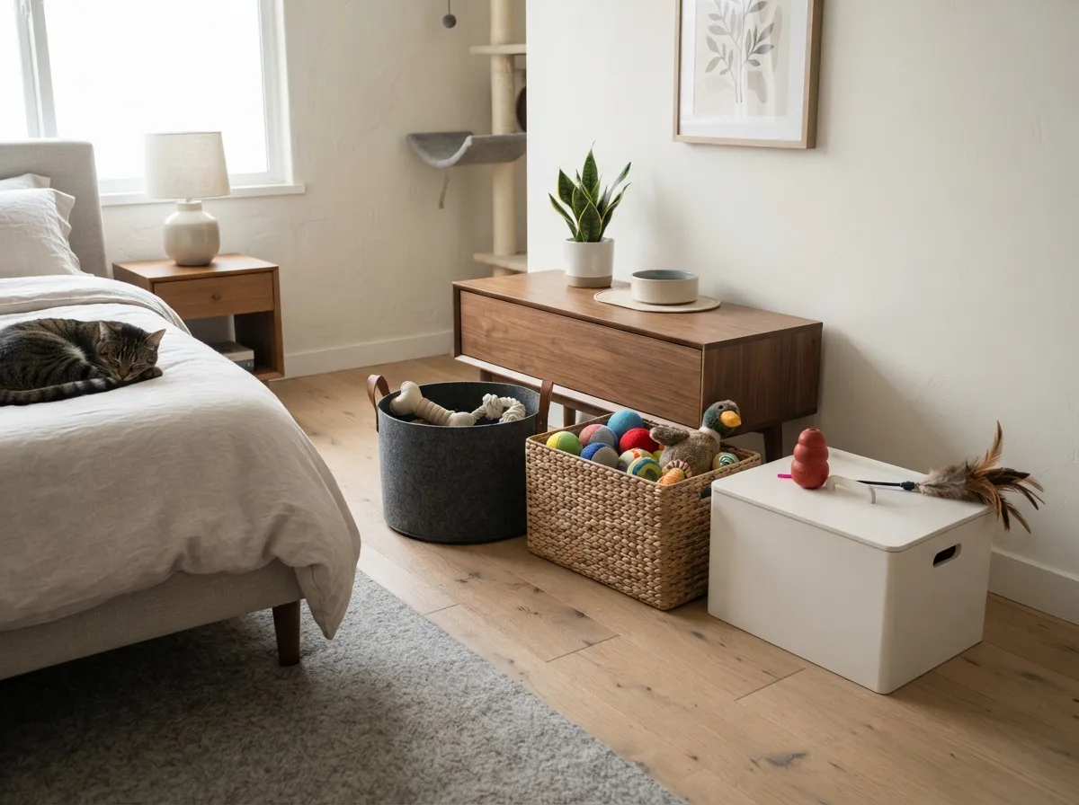 9. Minimalist Pet Toy Storage Bins