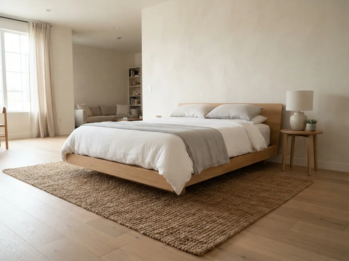 6. Position a Rug to Define the Sleeping Zone