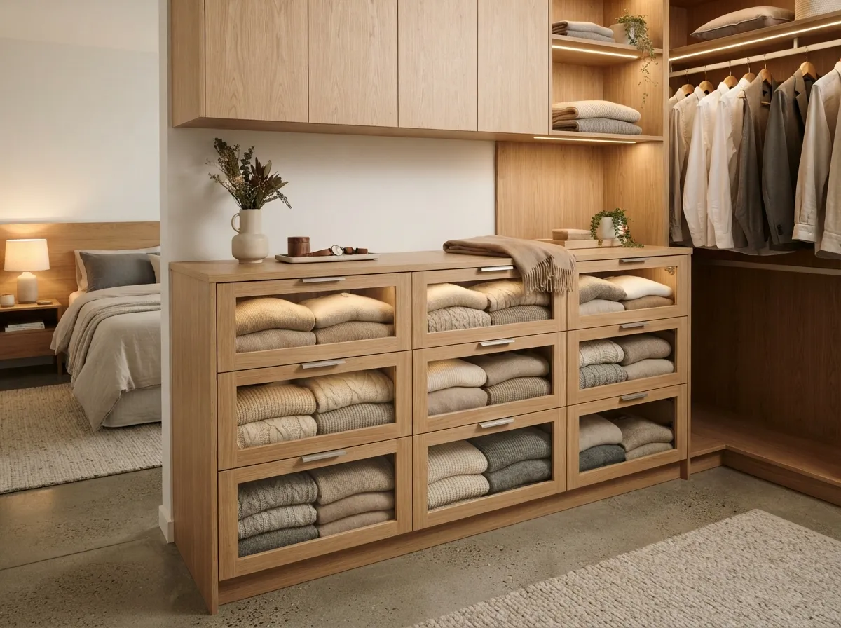 16. Use Transparent Drawer Fronts for Quick Visibility