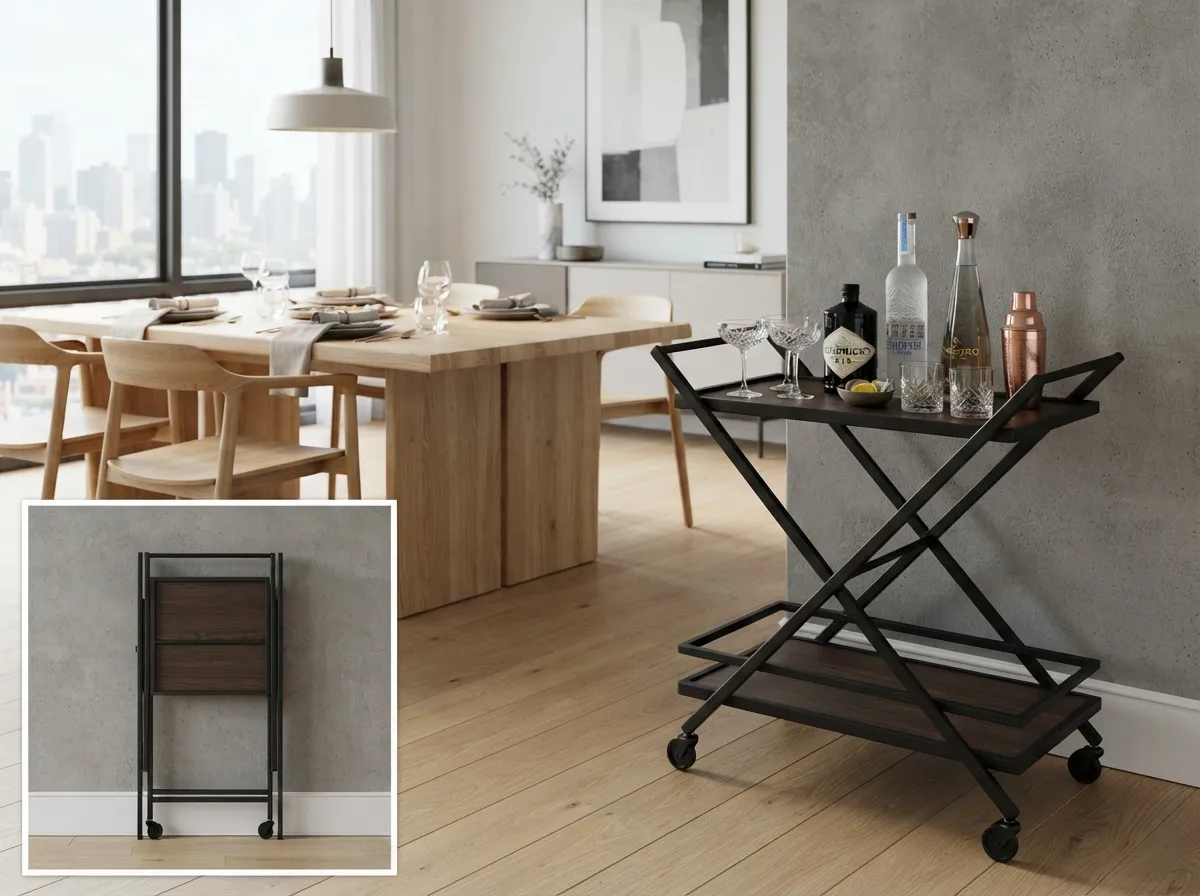 6. Opt for a Foldable Bar Cart