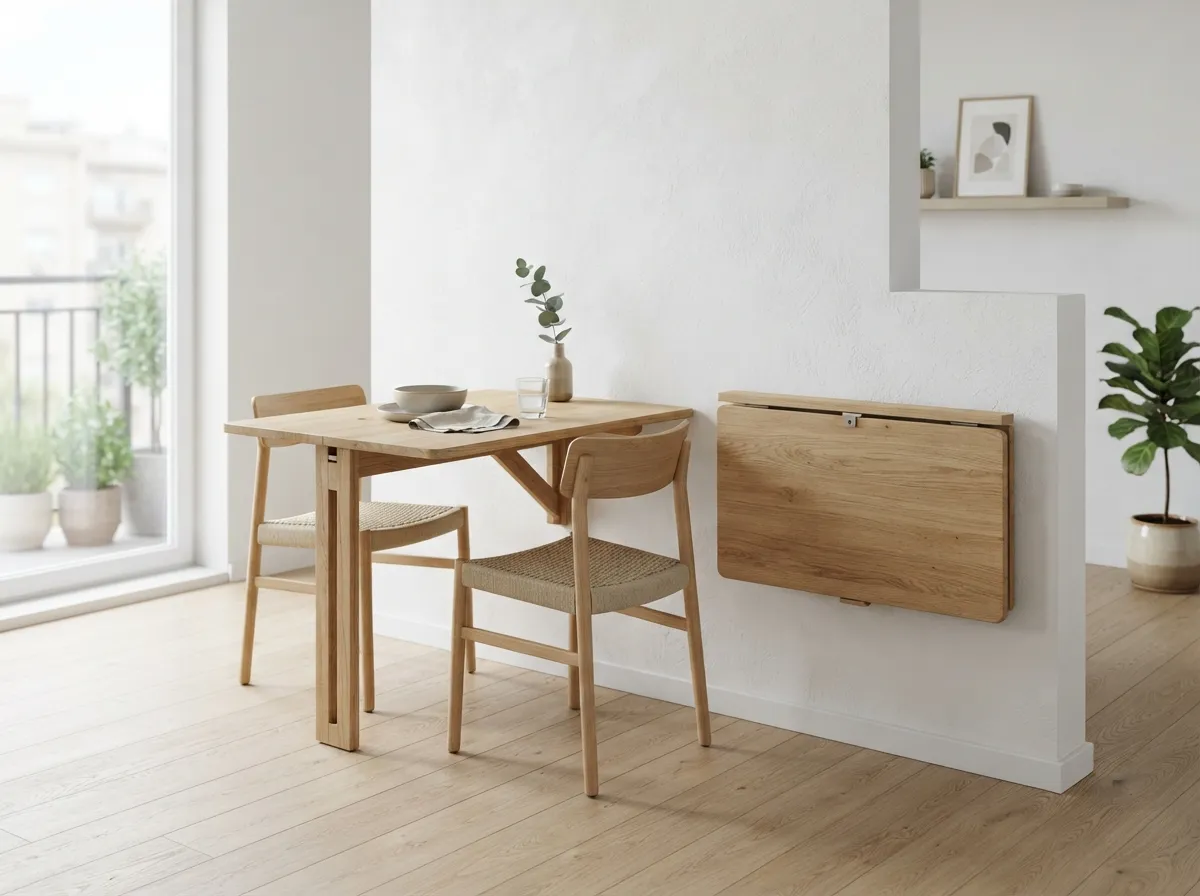 8. Consider a Drop-Leaf Wall-Mounted Table