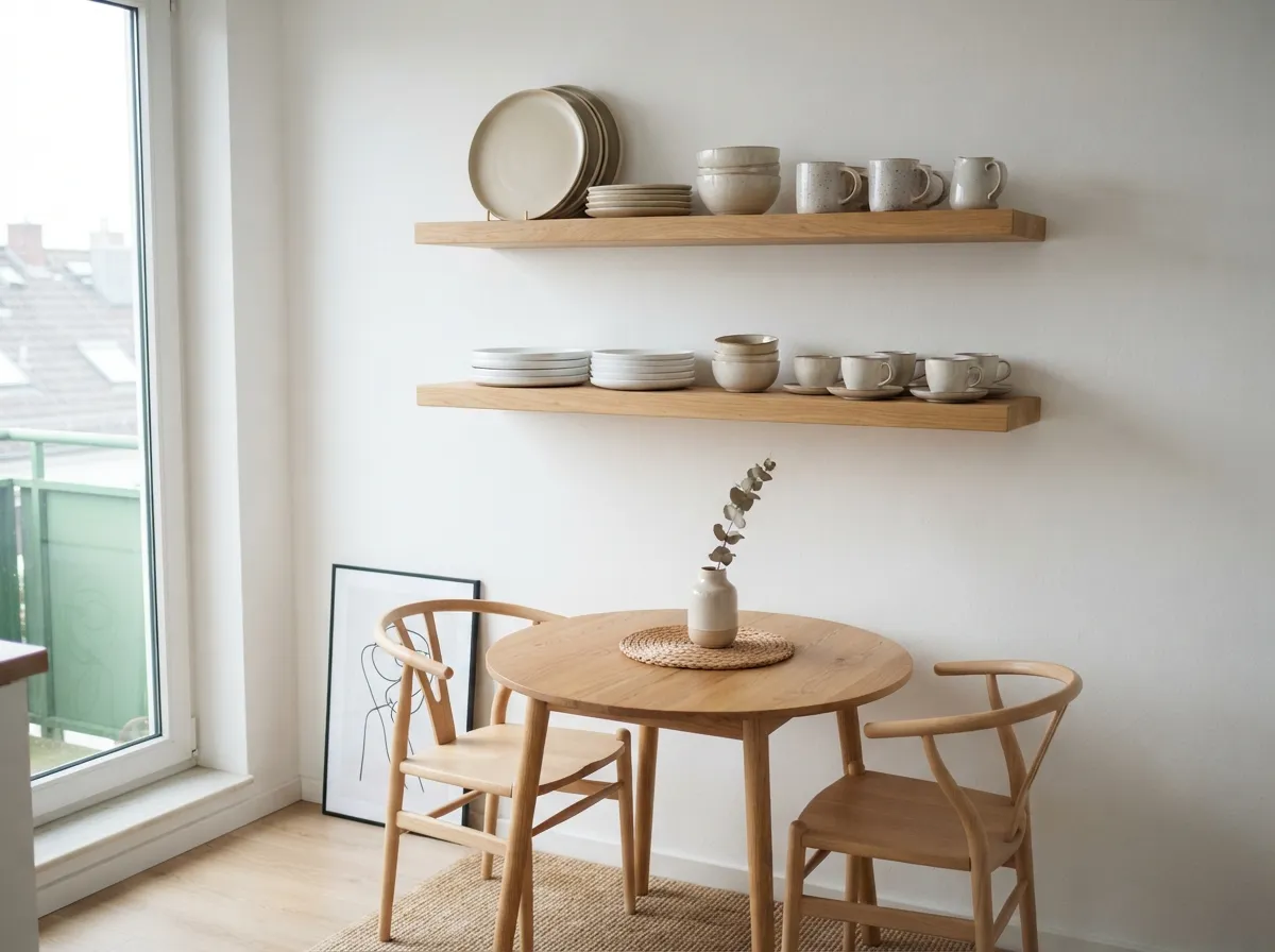17. Floating Shelves for Essential Tableware