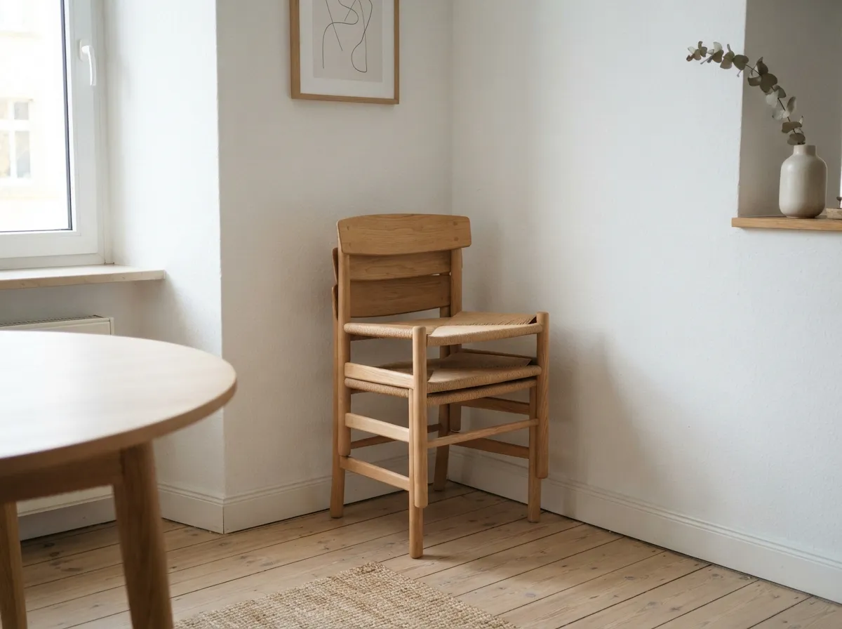 19. Stackable Wooden Dining Chairs