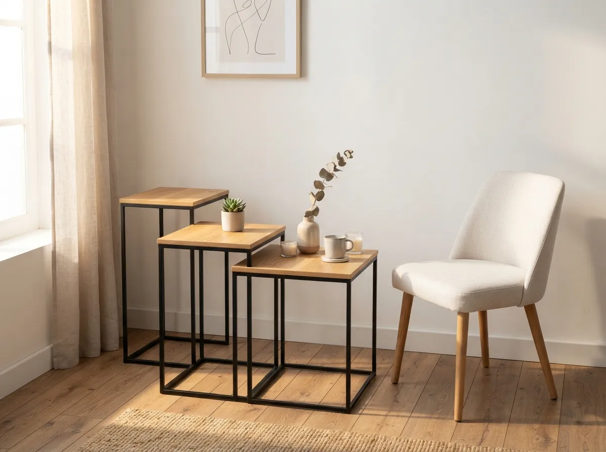 6. Sleek Nesting Side Tables as Adaptable Surfaces