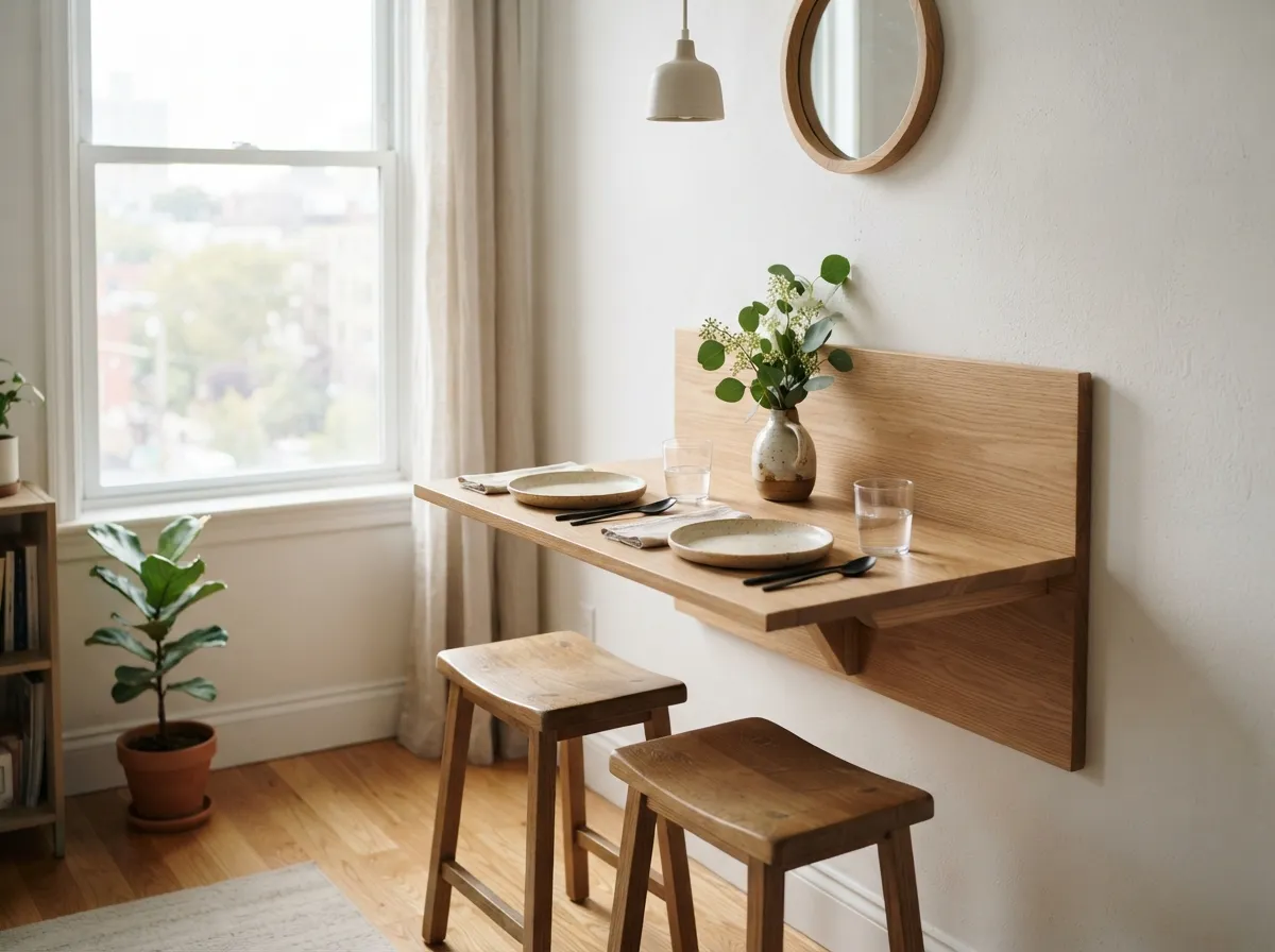 9. Fold-Down Wall Desks That Double as Dining Spots
