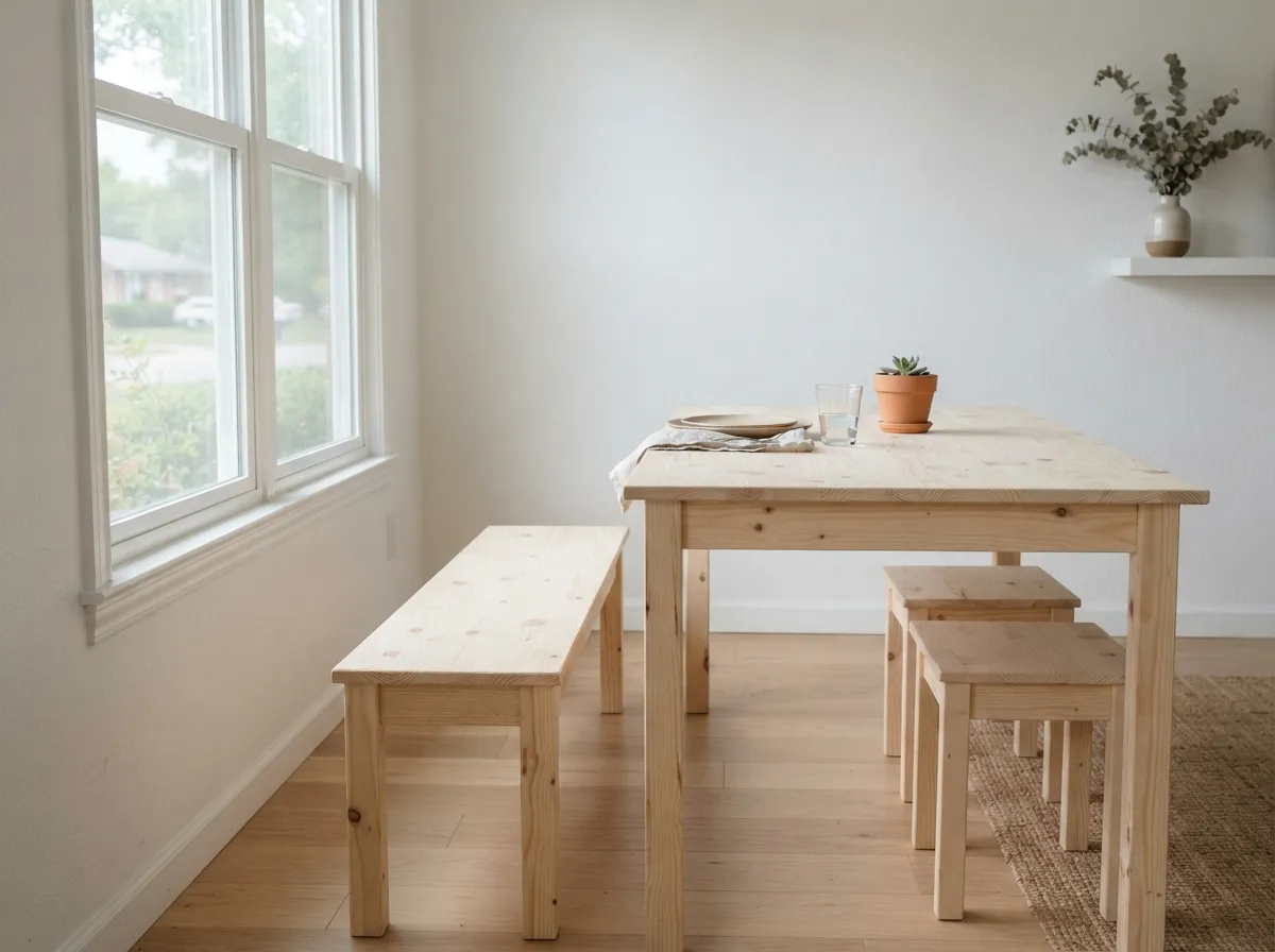 11. Unfinished Pine Bench Seating