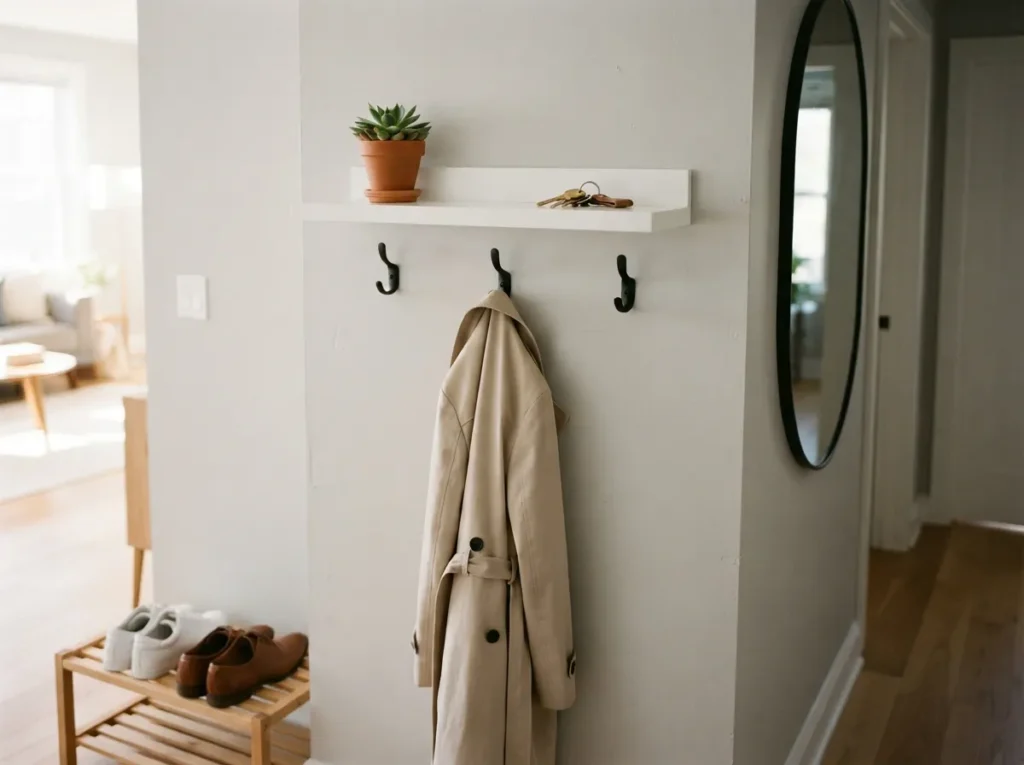 1. Floating Shelf and Hook Combo