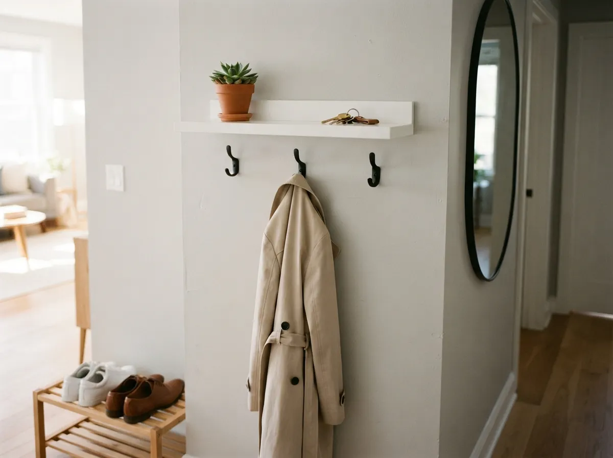 1. Floating Shelf and Hook Combo