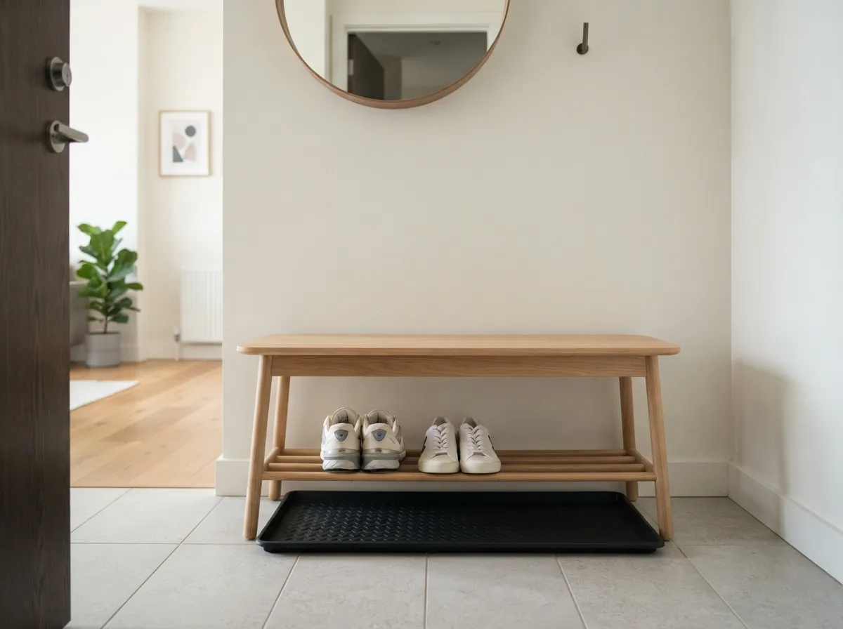 14. Under-Bench Shoe Tray