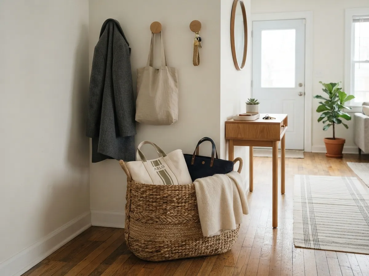 9. Oversized Basket for Bags and Scarves