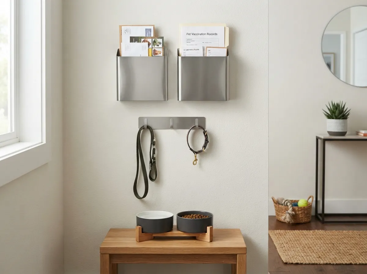 23. Stainless steel wall pockets for mail and pet documents