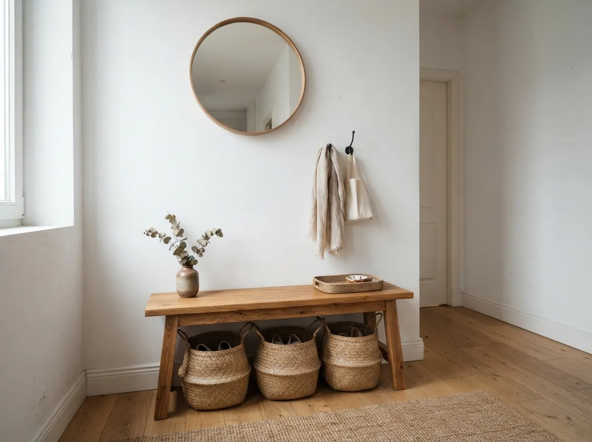 5. Mount basic brass wall hooks for coats