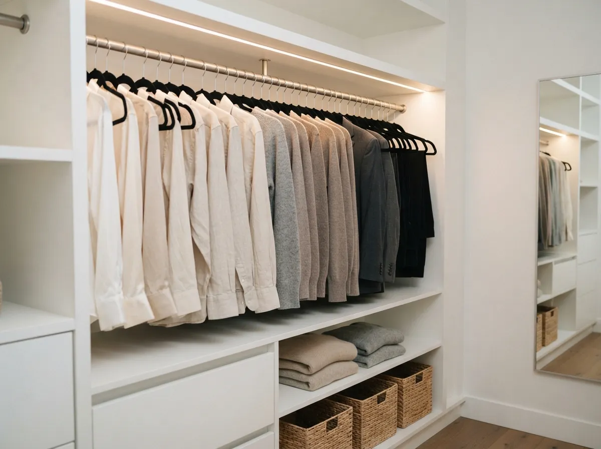9. Organize Closets with Uniform Hangers
