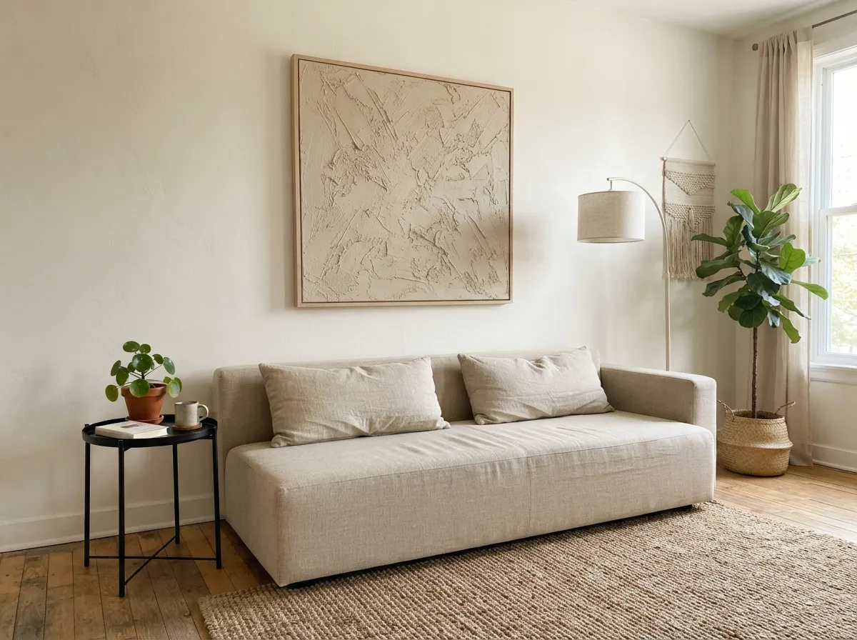 10. DIY Canvas Art with Textured Joint Compound