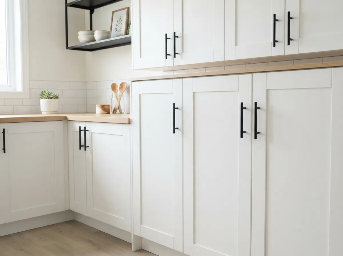 19. Swap Out Busy Cabinet Hardware for Matte Black Pulls