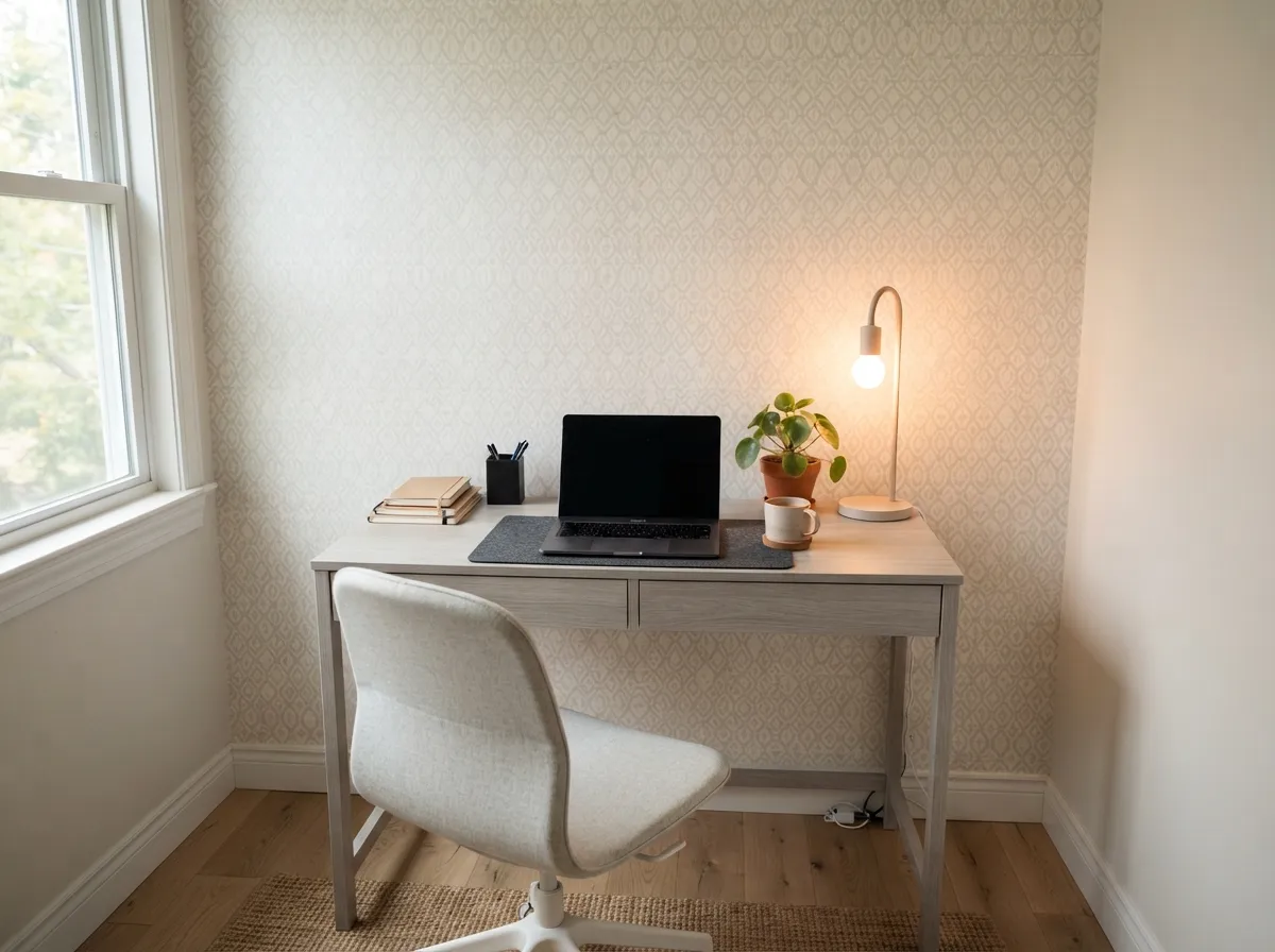 33. Reflecting Your Style with Removable Wallpaper Accents