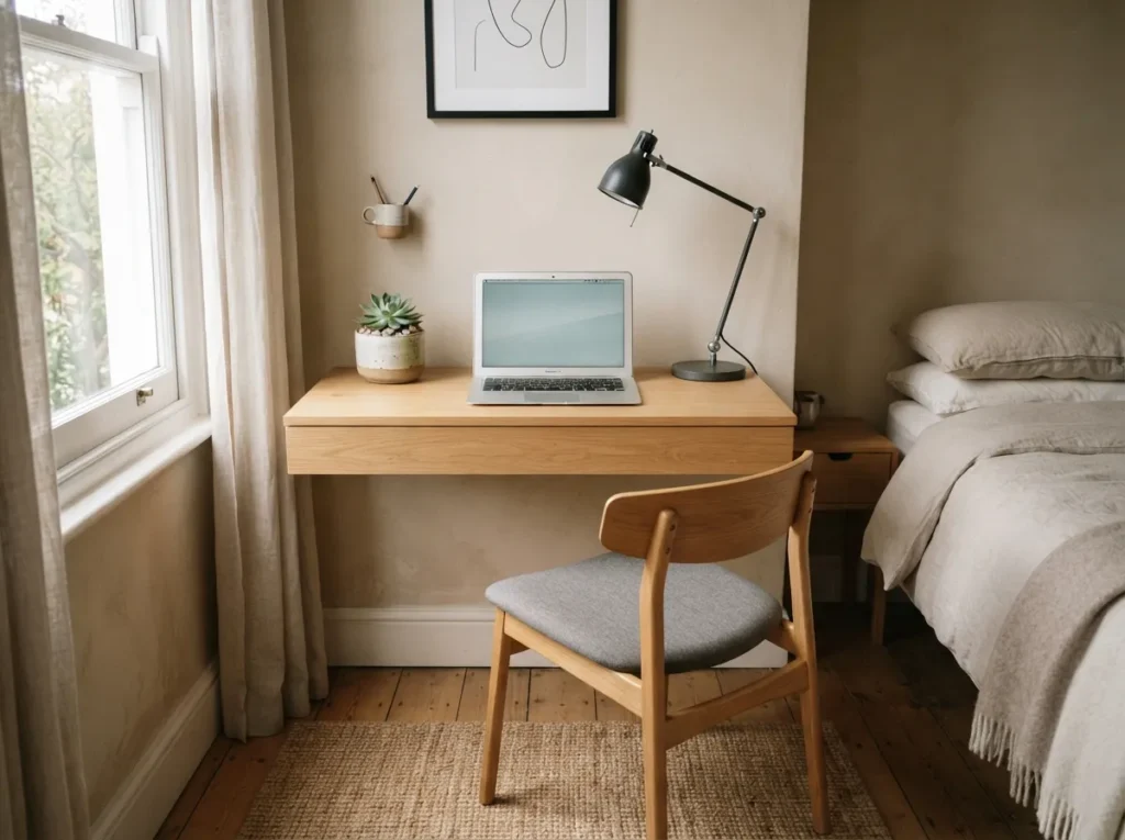 1. Utilize the Bedroom Corner with a Floating Desk