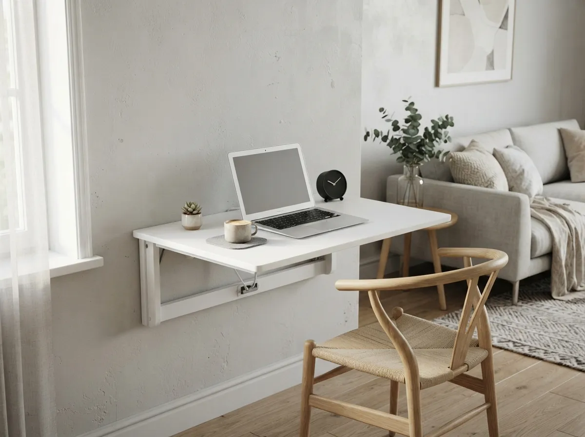 10. Hang a Foldable Wall-Mounted Drop-Leaf Table