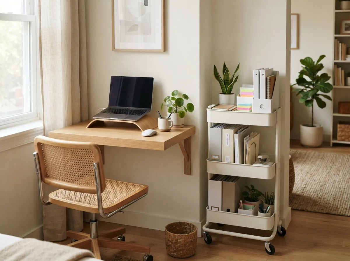 17. Keep Surface Decor Minimal with a Single Desk Lamp