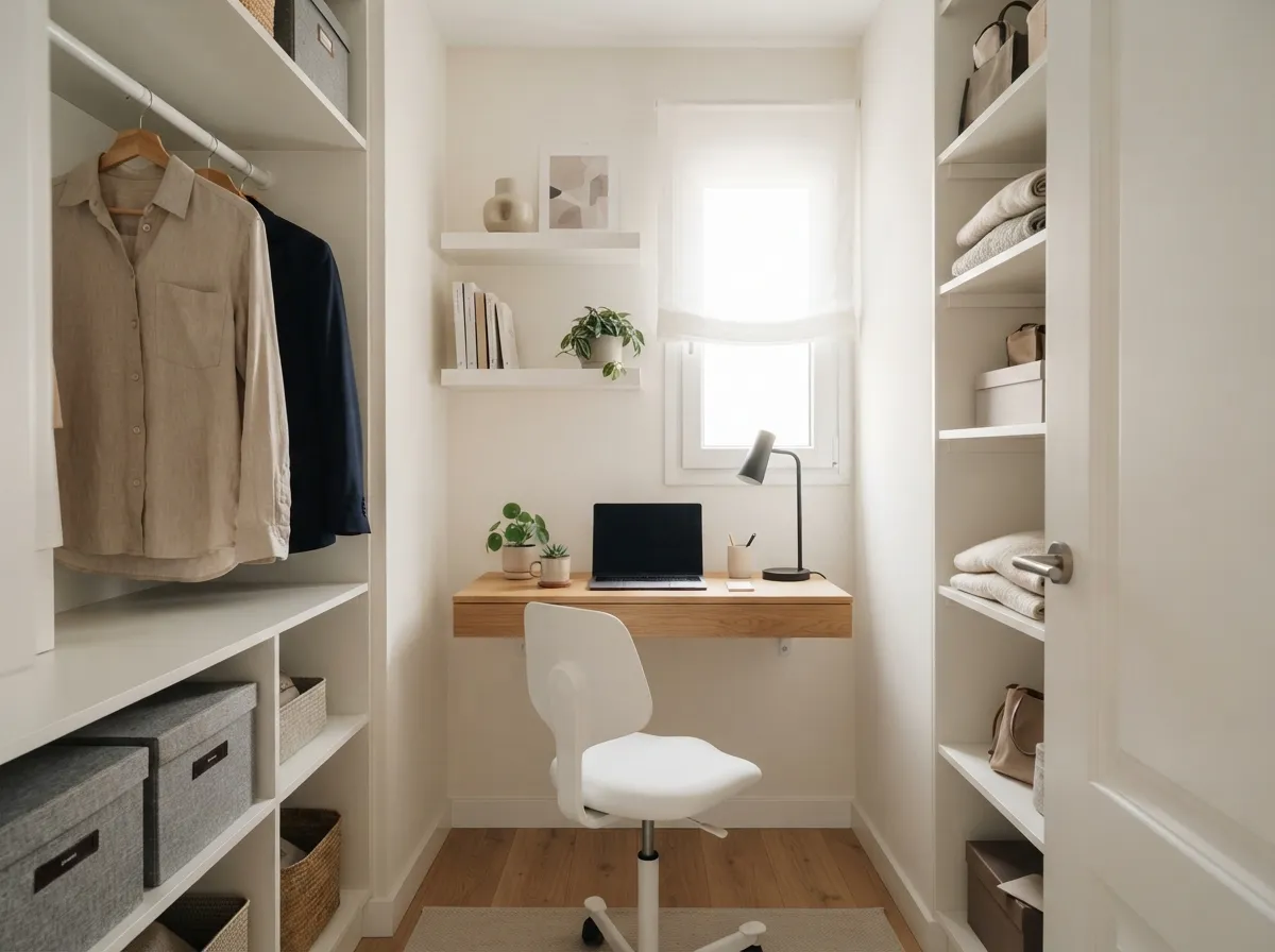 6. Convert a Deep Walk-in Closet into a Micro Office